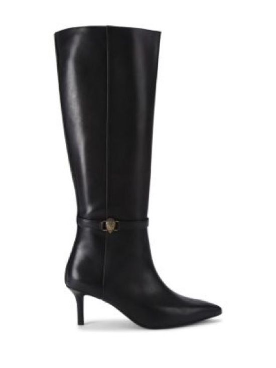 Kurt Geiger Shoes - Kurt Geiger Black Knee-High Pointed Toe Leather Boots